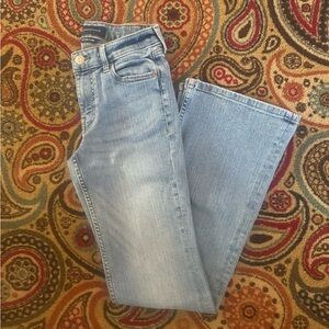 Aero mid rise flare light blue jeans